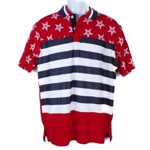Stars and Stripes Mens Polo Shirt Size M M1685